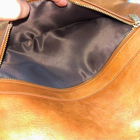 Vegan Leather Oversized Backpack- Convertible Laptop Travel Bag‎ Camel NEW - Picture 8 of 16